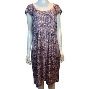 Banana Republic 100%Silk Sheath Dress Fully Lined Gathered Shoulder Purple 12
